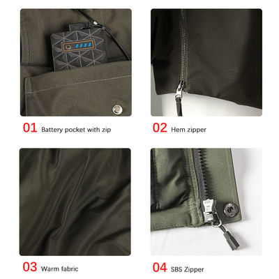 Full Sleeves Men's Rechargeable Heated Jackets Electric Warming Jacket