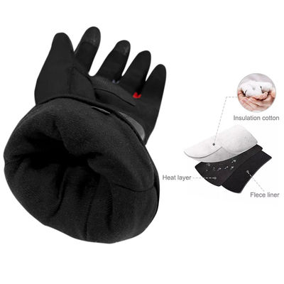 Windproof Rechargeable Heated Mittens 2600mAh Battery Operated Warming Gloves