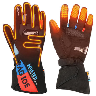 Black Antiskid Rechargeable Battery Heated Winter Gloves For Motorcycling Skiing CE FCC