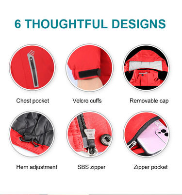 Red Fishing Heated Winter Clothes Women Electric Rechargeable Heating Jacket For Winter