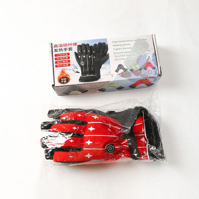 Winter Outdoor Riding 4000mAh Battery Heated Winter Gloves Red Heated Mittens Womens