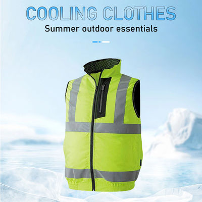Fluorescent Reflective Fan Cooling Vest Double Fan Hi Vis Shirts