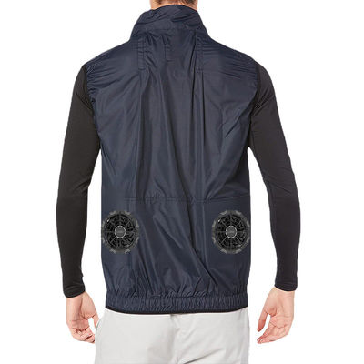 Black Air Conditioning Clothing Fan Cooling Jacket Under Hot Weather 100% Polyester