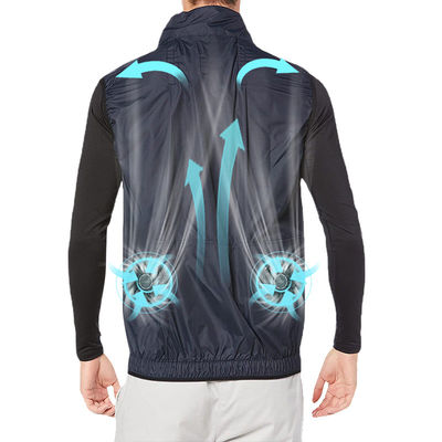 Black Air Conditioning Clothing Fan Cooling Jacket Under Hot Weather 100% Polyester