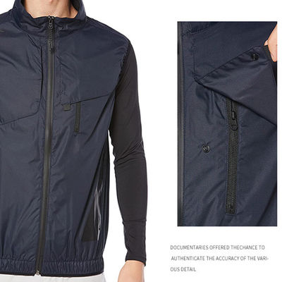 Black Air Conditioning Clothing Fan Cooling Jacket Under Hot Weather 100% Polyester