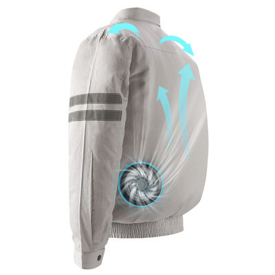 Windproof Cooling Fan Jacket Turn Down Collar Ac Motorcycle Jacket