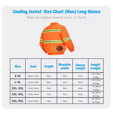 Reflective Cooling Fan Jacket For Men Women Battery Powered 3 Speed Control