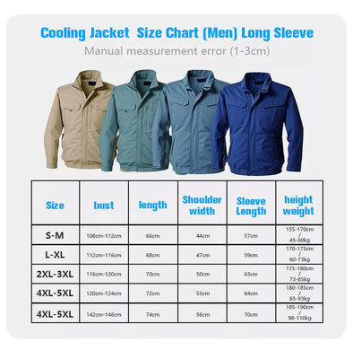 ODM Blue Air Conditioned Shirts 7.2V Battery Cooling Jacket With Fan