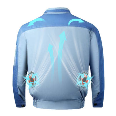 Hiking Air Conditioned Shirts 6700mAh Li Battery Ac Coat Mandarin Collar