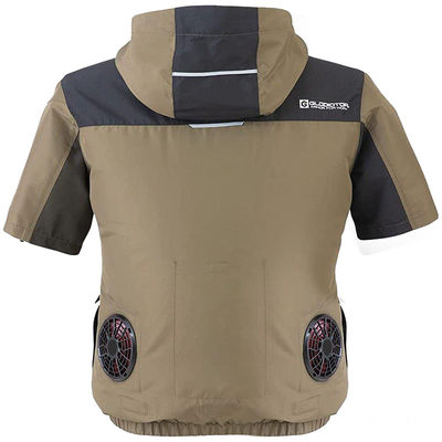 OEM Short Sleeve Air Conditioned Shirts With Two Fan Air Conditioning T Shirt