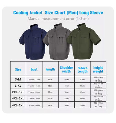 Turbo Fan Cooling Shirt XXXL Personal Air Conditioner Shirt For Farming