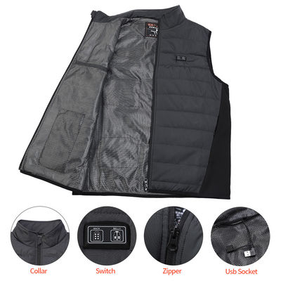 OEM USB Electric Heated Padded Gilet FCC Heated Battery Operated Vest