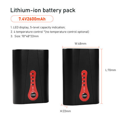7.4V Portable Charger For Heated Vest Battery Pack For Heated Coat