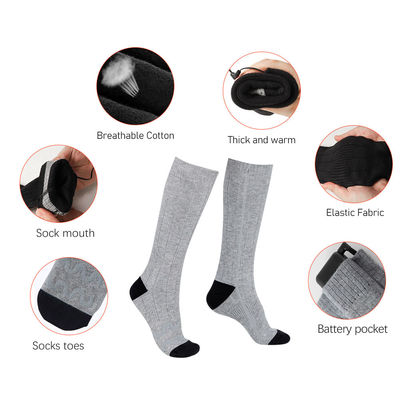 Grey 4000mAh Battery Heated Stockings Three Temp. Gears Heated Compression Socks