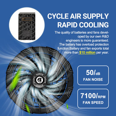 6-6.5 Hours Charging Time Reflective Fan Cooling Vest Less Than 30dB Noise