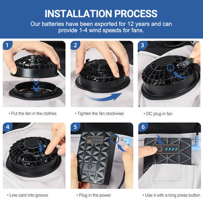 4.56W Evaporative Cooling Vest Fan Cooling Jacket With 6700mAh Battery