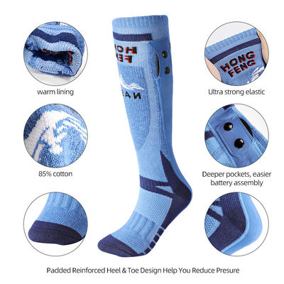 Large Capacity Battery Electric Heated Socks 22 Hours Heating Time Hiking Warm Socks