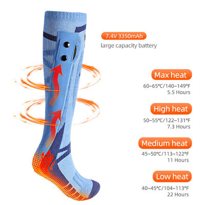 Rechargeable 4 Heating Settings Lithium Ion Self Heating Socks For Camping Fishing Skiing