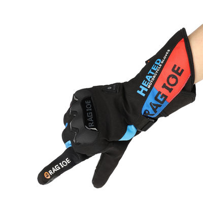 Black Antiskid Rechargeable Battery Heated Winter Gloves For Motorcycling Skiing CE FCC