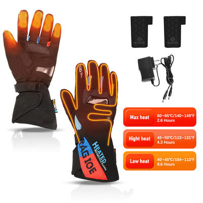Black Antiskid Rechargeable Battery Heated Winter Gloves For Motorcycling Skiing CE FCC