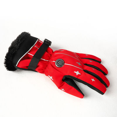 Red Finger Touch Screen Electric Heated Snowboard Gloves Lycra Battery Powered Work Gloves