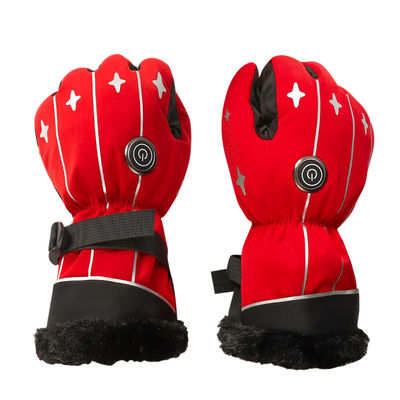 3.7V Rechargeable Battery Heated Ski Mittens Heated Ski Gloves Womens Lycra Fabric for Winter Outdoor Sports