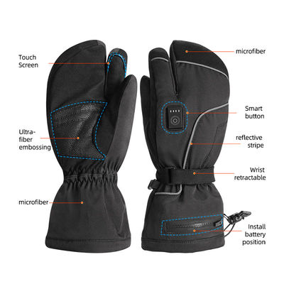 Winter Skating 7.2V Rechargeable Battery Operated Heated Mittens Electric Thermal Heated Ski Mittens for Men Women