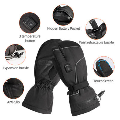 Men Women Black Electric Thermal Heated Mitten Liners For Winter Skiing And Snowboarding