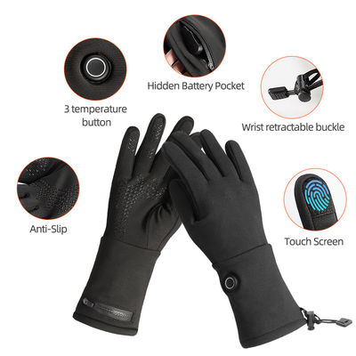 Thin Style Electric Thermal Heated Winter Gloves Outdoor Climbing Battery Operated Mittens with Three Heat Settings