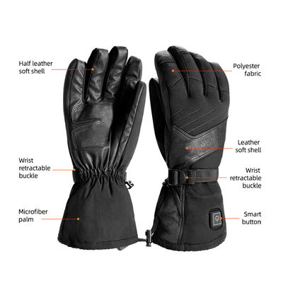 Wholesale Polyester Electric Heated Mountain Bike Gloves 2600mAh Battery Operated Ski Mittens