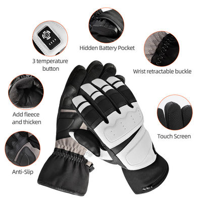 Winter Motorcycle Riding Electric Heated Gloves Waterproof Windproof Warm Heating Touch Screen Heated Gloves