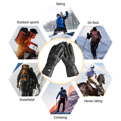 Sheep Skin Rechargeable Battery Motorcycle Racing Cycling Winter Warmer Skating Ski Electric Heated Gloves