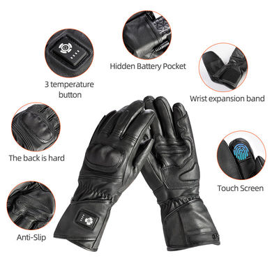 Sheep Skin Rechargeable Battery Motorcycle Racing Cycling Winter Warmer Skating Ski Electric Heated Gloves
