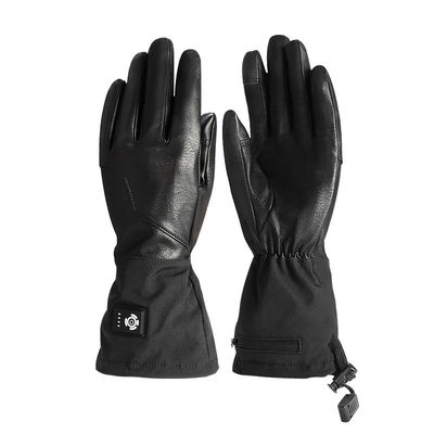 Touch Screen Synthetic Leather Heated Winter Gloves Rechargeable Battery Operated Motorcycle Gloves