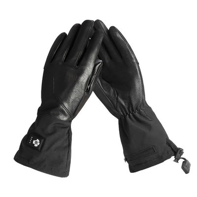 Windproof Synthetic Leather Electric Heated Ski Gloves Battery Operated Gloves For Hunting