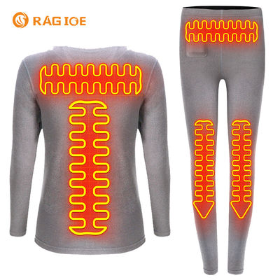 Female Electric Heating Base Layer Heated Thermal Underwear Suit for Winter Sports