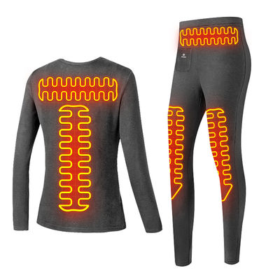 Fleece Lined Electric Heated Underwear Set Women Wireless Remote Control Temperature