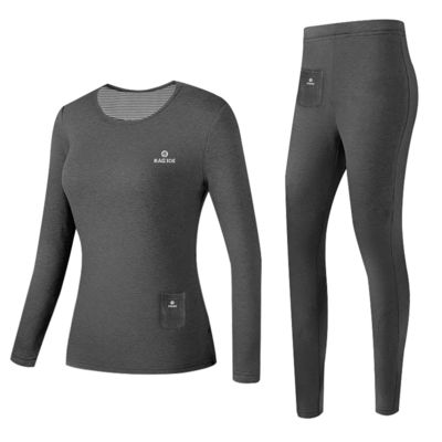 Fleece Lined Electric Heated Underwear Set Women Wireless Remote Control Temperature