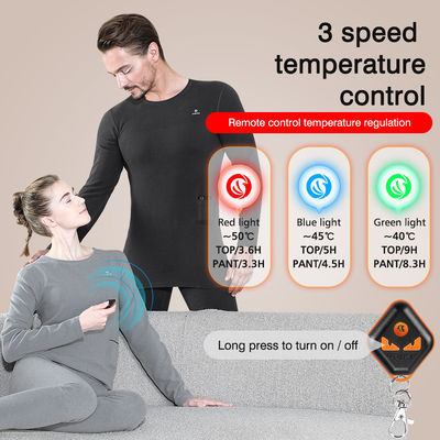 Fleece Lined Electric Heated Underwear Set Women Wireless Remote Control Temperature