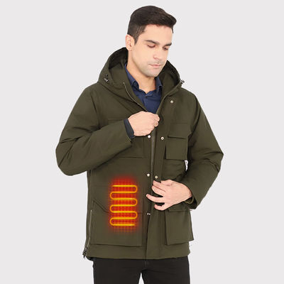Fleece Men's Heated Jacket Rechargeable Electric Heated Clothes for Hiking