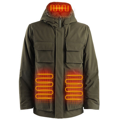 Fleece Men's Heated Jacket Rechargeable Electric Heated Clothes for Hiking