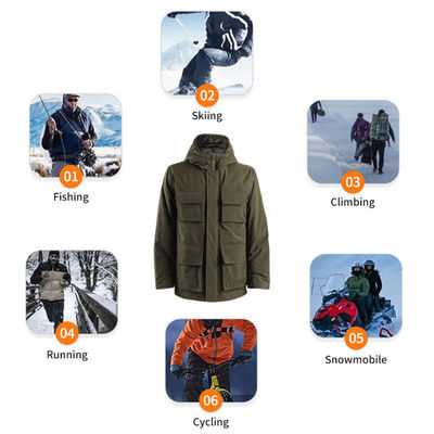 Fleece Men's Heated Jacket Rechargeable Electric Heated Clothes for Hiking