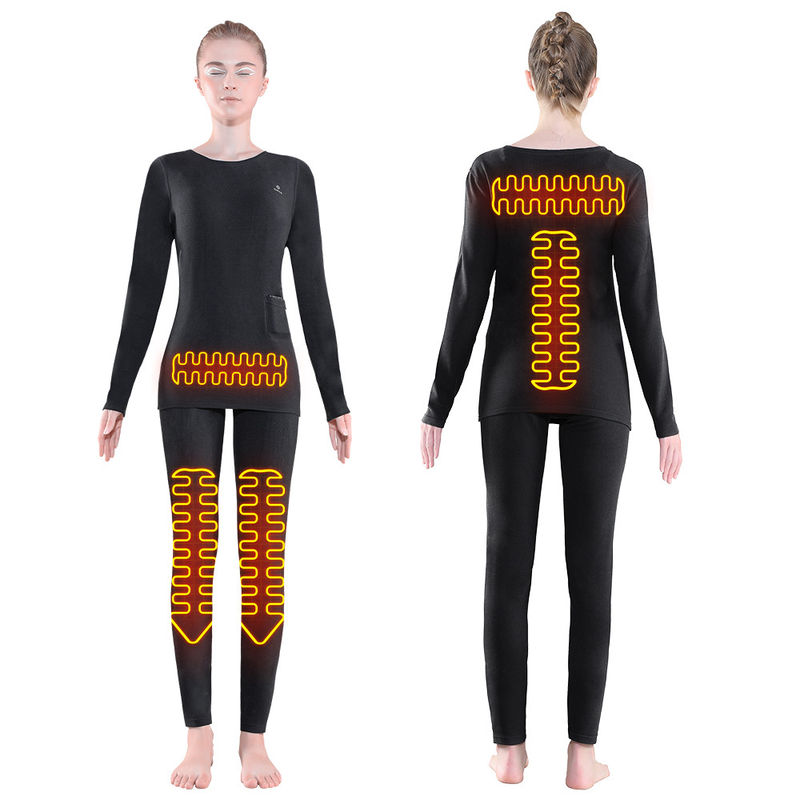 Women Premium Winter Long Warm Electric Tops Pants Suit Set Clothing Heating Fleece Heated Thermal Suit Underwear