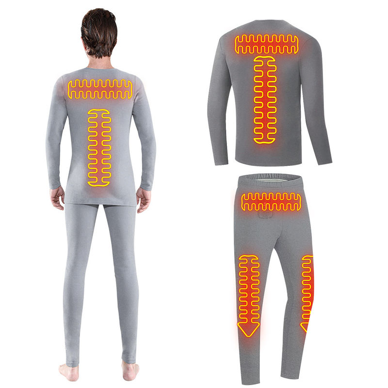FCC Grey Heated Long Johns Set XXL Thermo Underwear For Men
