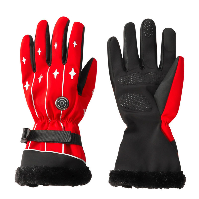 3.7V Rechargeable Battery Heated Ski Mittens Heated Ski Gloves Womens Lycra Fabric for Winter Outdoor Sports